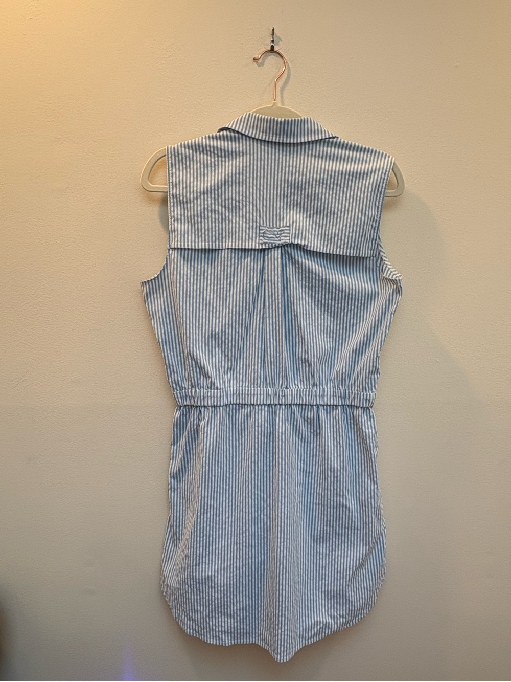 Vineyard Vines Sleeveless Blue and White Striped Shirt Dress - Picture 2 of 4